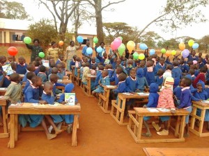 student with balloon